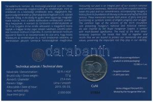 2015. 50Ft Cu-Ni "Nemzeti és Történelmi Emlékhelyek" első napi veret számozott emléklapon,...