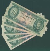 1969. 10Ft (5x) benne kisugrású sorszámok T:II,III