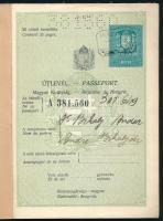 1933 Magyar Királyság által kiállított útlevél, fénykép hiányzik / Hungarian passport