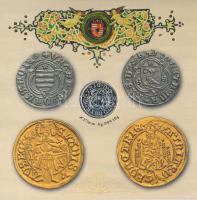 2008. 1Ft-100Ft (7xklf) + Mátyás denár Ag fantáziaverete (10g/0.999/27mm) "Reneszánsz emlékév&q...