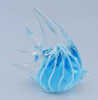 Murano hal alakú asztaldísz, jelzés nélkül, hibátlan, m: 12,5 cm