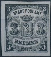 1855 Forgalmi bélyeg Mi 1 (Mi EUR 160.-) (papírelvékonyodás / thin paper)