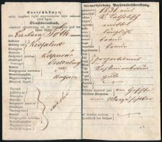 1958 Kaposvár, cselédkönyv 6+6 kr okmánybélyeggel