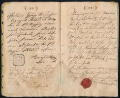 1852 Buda, Magyarország - Vándorkönyv német és magyar nyelven, viaszpecséttel