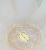 Murano Creazioni Dory kínáló. Fátyolosan színezett üveg, savmaratott felülettel, címkével jelzett, h...