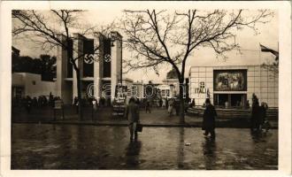 1941 Budapest XIV. Nemzetközi Vásár, horogkeresztes náci zászlók és kommunista sarló és kalapács, swastika + So. Stpl. (EK)