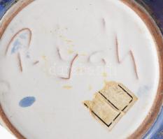 Polyák János (1967-): Retro gömbváza. Jelzett, kis mázhibával, m: 14,5 cm