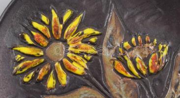 Retro iparművész dísztál, jelzés nélkül, d: 20 cm