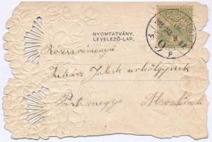 1905 Boldog Újévet! Dombornyomott szecessziós üdvözlőlap / New Year greeting art postcard. Art Nouve...