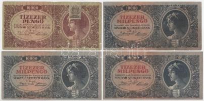 1945-1946. 8db-os vegyes pengő, Vörös Hadsereg pengő bankjegy tétel, közte eltolódott nyomatok T:VF-...