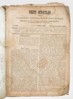 1844 Pesti Divatlap. 1. évnegyed hiányosan. 1-400 hasáb, kb a fele hiányzik a lapoknak + új évnegyed 1-160p. Szerkesztette: Vachot Imre, segédszerkesztő Petőfi Sándor. Vörösmarty, Petőfi, Fáy. A Nemzetei kör, Tompa írásait közli elsőként. Bp., 1844. M. K. Egyetemi Ny. A színes műmellékletek hiányoznak. Korabeli fűzés, sérült lapokkal.