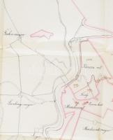 cca 1900 Mindszent-algyői uradalom térképi vázlata, 1:800, kézzel rajzolt térkép, 15 kr okmánybélyeg...