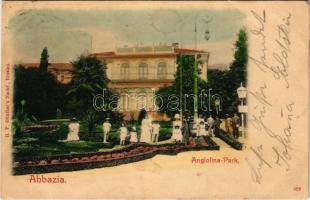 1905 Abbazia, Opatija; Angiolina-Park / park (ázott sarok / wet corner)