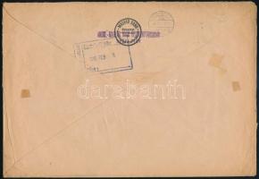 1946 (7. díjszabás) Távolsági ajánlott levél 10.000P bérmentesítéssel Győrből Budapestre