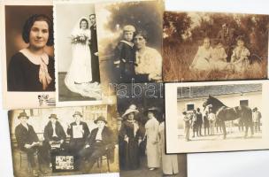 cca 1910-1945 Régi családi képek, portrék, csoportképek, stb., össz. 50 db fotólap, változó állapotb...