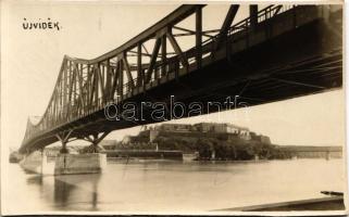 1941 Újvidék, Novi Sad; Pétervárad vára, vasúti híd / Petrovaradin castle, railway bridge, photo (Rb)