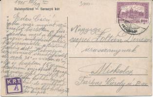 1925 Balatonfüred, Savanyú kút. Vasúti levelezőlapárusítás (EK)