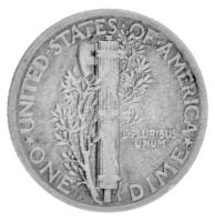 Amerikai Egyesült Államok 1940. 1d (10c) Ag "Mercury" T:VF 
USA 1940. 1 Dime (10 Cents) A...