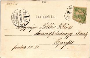 1905 Kisvárda, Szt. László utca, Piac tér, Kálmánczi Péter bőrkereskedő üzlete. Berger Ignác kiadása...