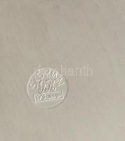 Díszes ón söröskorsó, m:15,5 cm