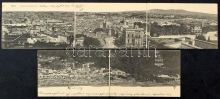 1904 Roma, Rome; 5-tiled folding panoramacard (b)