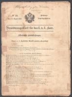 1898 Verordnungsblatt für das k.u.k. Heer. No 28. 314-344p. (A közös hadsereg rendeleti közlönye) ragasztott gerinccel