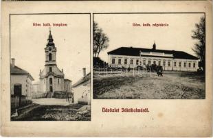 1912 Jászjákóhalma, Jákóhalma; Római katolikus templom és iskola (fl)