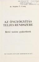 dr. Stephen T. Csang: Az öngyógyítás teljes rendszere. Belső taoista gyakorlatok. H.n., é.n., Top Trading Hungary Kereskedelmi Kft. Kiadói egészvászon kötés, helyenként ceruzás aláhúzásokkal, kötéstábla sarkain szakadások, kissé kopottas állapotban.