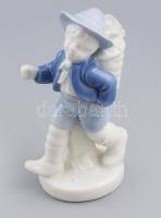 Gerold porcelán vándorfiú. Jelzett, hibátlan, m: 13 cm