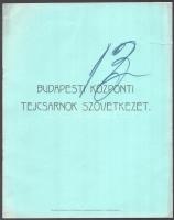 1901 A Budapesti Központi Tejcsarnok Szövetkezet közgyűlésének jegyzőkönyve, 1901. ápr. 11. Bp., Schlesinger és Kleinberger-ny., (4) p. Kiadói tűzött papírkötés, a borítón kisebb szakadással.