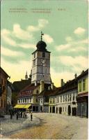 1913 Nagyszeben, Hermannstadt, Sibiu; Reispergasse / Reisper utca / street view (EB)