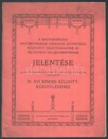 1907 A Magyarországi Építőmunkások Országos Szövetsége központi vezetőségének és felügyelő választmányának jelentése az 1907. év február hó 19-én és a következő napokon tartandó IV. évi rendes küldött-közgyűléshez. Bp., 1907, Világosság-ny., 27+(1) p. Kiadói tűzött papírkötés, kissé koszos borítóval.