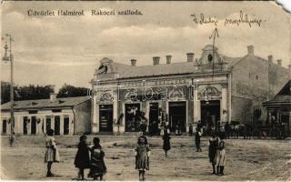 1915 Halmi, Halmeu; Rákóczi szálloda, üzletek. Liebeck és Grosz kiadása / hotel, shops (EM)