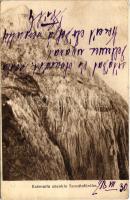 1918 Szováta, Sovata; Esőmarta sószikla. Borbély Gyula kiadása, Dr. Radványi A. tanár felvétele / salt rock corroded by rain (EK)