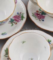 Herendi Eton mintás 5 darab csésze 6 alátéttel. Jelzett, kopással