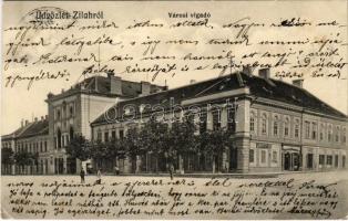 1911 Zilah, Zalau; Városi vigadó, Gamentzy Ödön üzlete. Seres Samu kiadása / restaurant, inn, shops (EK)