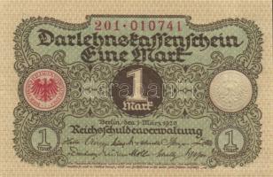 Német Birodalom / Weimari Köztársaság 1920. 1M (5x) egymás utáni sorszámokkal T:I