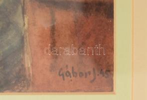 Gábor Jenő (1893-1968): Koldus asszony, 1945. Akvarell, papír, jelezve jobbra lent. Aukcionálva: BÁV...