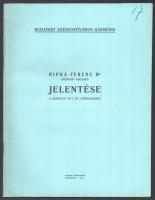 1915 Budapest Székesfőváros Gázművei. Ripka Ferenc Dr. központi igazgató jelentése a Gázművek 1914. évi számadásairól. Bp., 1915, Budapest Székesfőváros Házinyomdája, 1 sztl. lev.+ 54 p.+ 3 (kihajtható) t.+ (4) p. Kiadói tűzött papírkötés, minimálisan foltos borítóval.