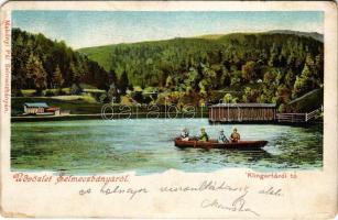 1907 Selmecbánya, Schemnitz, Banská Stiavnica; Klingertárói tó, csónakázók. Makónyi Pál kiadása / lake, rowing boat (EM)