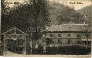 1907 Vihnye, Vihnyefürdő, Kúpele Vyhne; Sétatéri bejárat. Grohmann Gyula kiadása / promenade entry (EK)