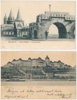 Budapest I. Várnegyed - 2 db régi képeslap: Várbazár, Halászbástya. Kiadja Taussig Arthur / 2 pre-1945 postcards