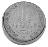 1965. 20f Al technológiai hibás veret (látványosan félrevert) T:XF,VF Adamo F4.1