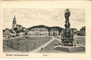 Körmöcbánya, Kremnitz, Kremnica; Fő tér. Goldner Testvérek kiadása / main square (vágott / cut)