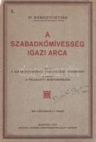 Somogyi István:  A szabadkőmívesség igazi arca. I. kötet: A szabadkőmívesség felelőssége Trianonért. Budapest, 1929. Apostol Nyomda Könyvkiadóvállalat. 183 + [1] p. Első kiadás. A szabadkőműves mozgalmat kedvezőtlen színben feltüntető kötet szerepel az Ideiglenes Nemzeti Kormány által 1945-ben betiltott művek listáján. A munka két kötetben teljes, példányunk fűzése meggyengült, egyes ívek kijárnak a kötetből. A címlapon és az első borítón régi tulajdonosi bejegyzés. Dömölki 1526. Fűzve, hiányos gerincű, sérült kiadói borítóban.