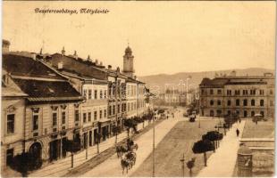 1917 Besztercebánya, Banská Bystrica; Mátyás tér, üzletek. Havelka József kiadása / square, shops