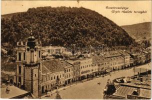 1917 Besztercebánya, Banská Bystrica; Urpin részlet a toronyból, üzletek. Havelka József kiadása / general view, shops (fl)