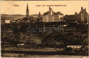 1913 Lőcse, Levoca; látkép a kir. katolikus főgimnáziummal / general view with Catholic grammar scho...