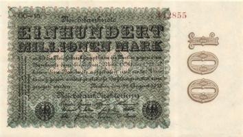 Német Birodalom / Weimari Köztársaság 1923. 100.000.000M (3x) variáns "Sterne mit einem S darin...