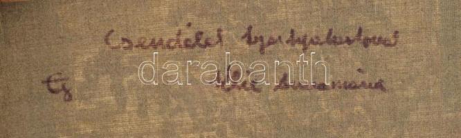 Klie Annamária (1931-2013): Csendélet gyertyatartóval. Olaj, vászon, jelzett, 70x48 cm, dekoratív fa...